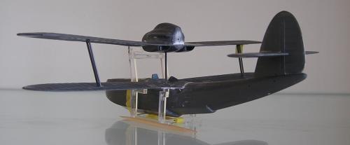 Picture of the plane with the top wing mounted on three struts